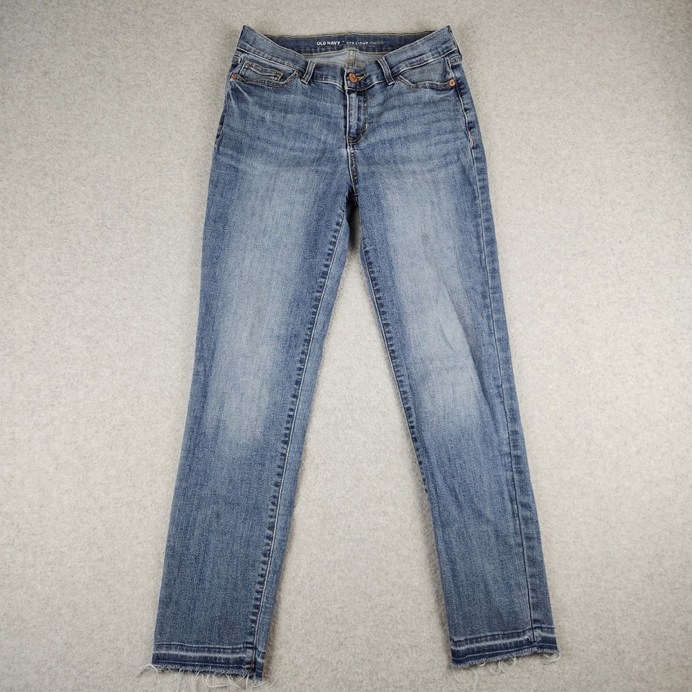 Old Navy Straight Droit Mid Rise Womens Distressed‎ Ankle Jeans Size 2 Tall